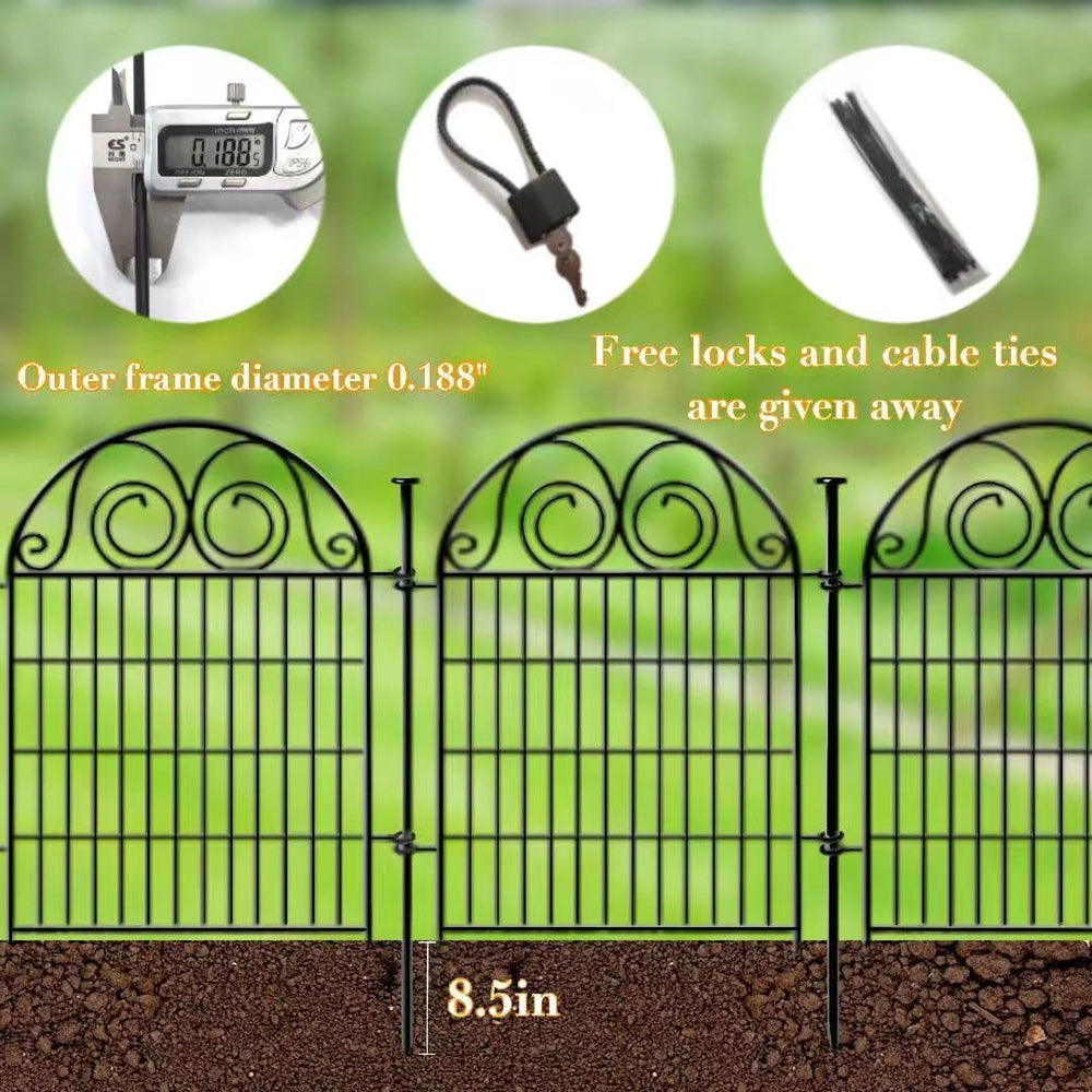 Getlay Tall Garden Animal Barrier Fence with Gate, 36 in(H)×30.6 Ft(L) 14 Pan...