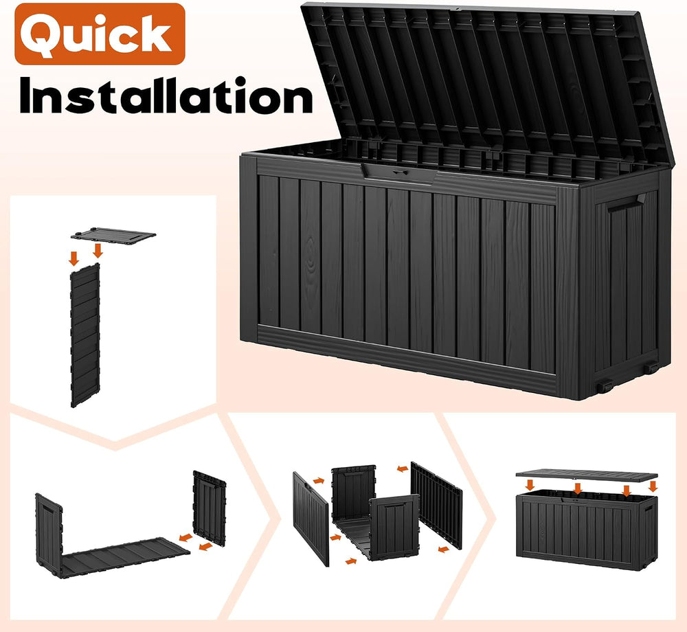 Outdoor Storage Box, Resin Deck Boxes Indoor and outdoor, Waterproof Storage ...