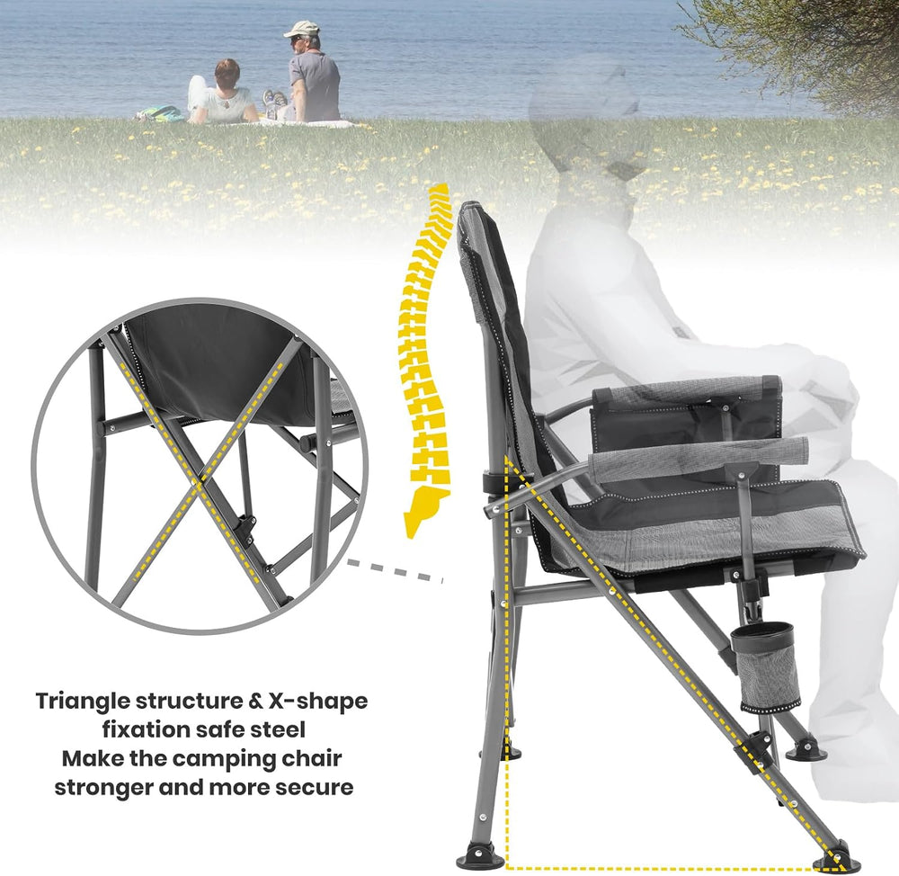 XGEAR Portable Camping Chair for Adutls Outdoor Camp Chairs,Blue