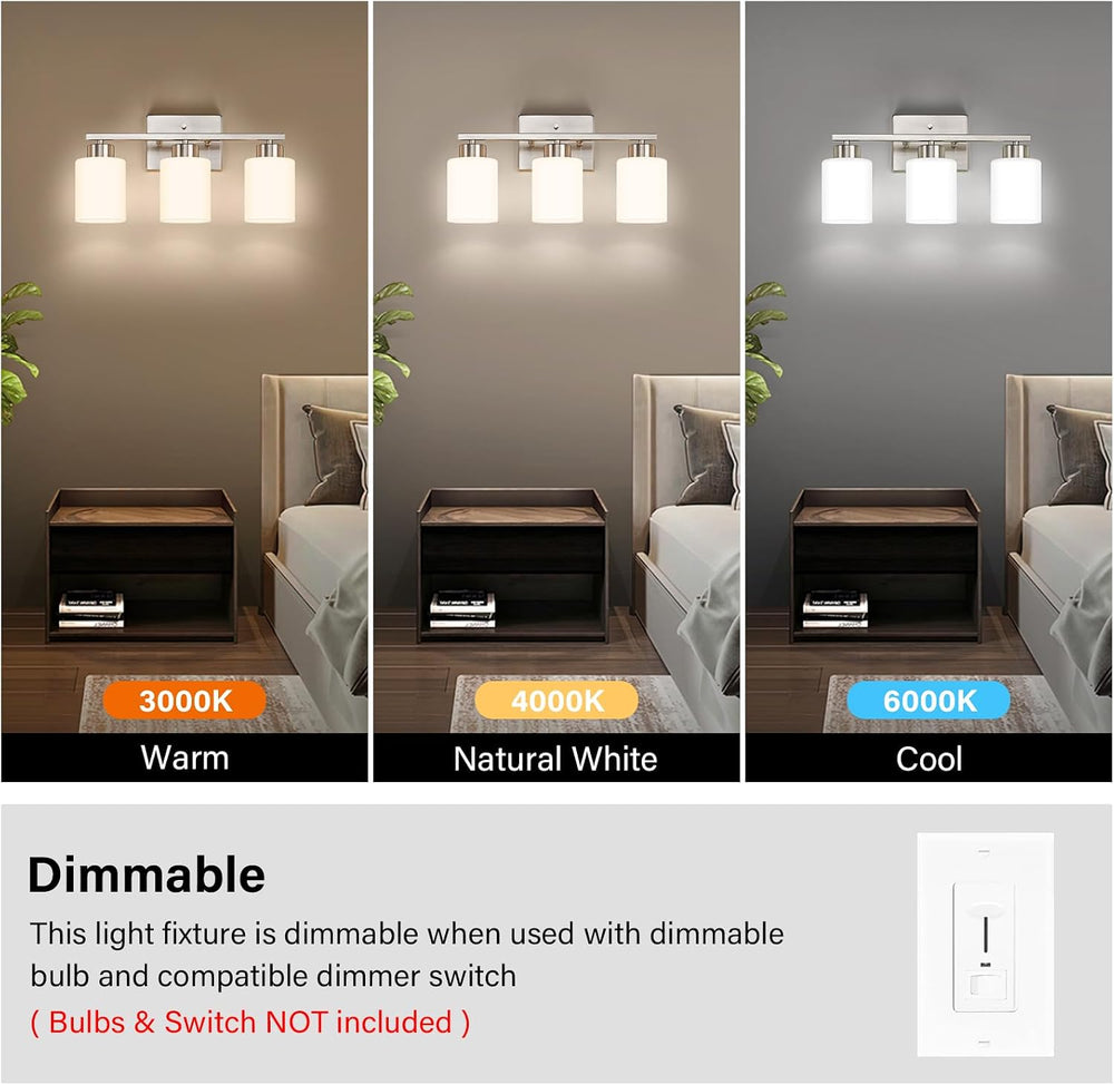 FonmYim Brushed Nickel Bathroom Light Fixtures Vanity Lights Over Mirror