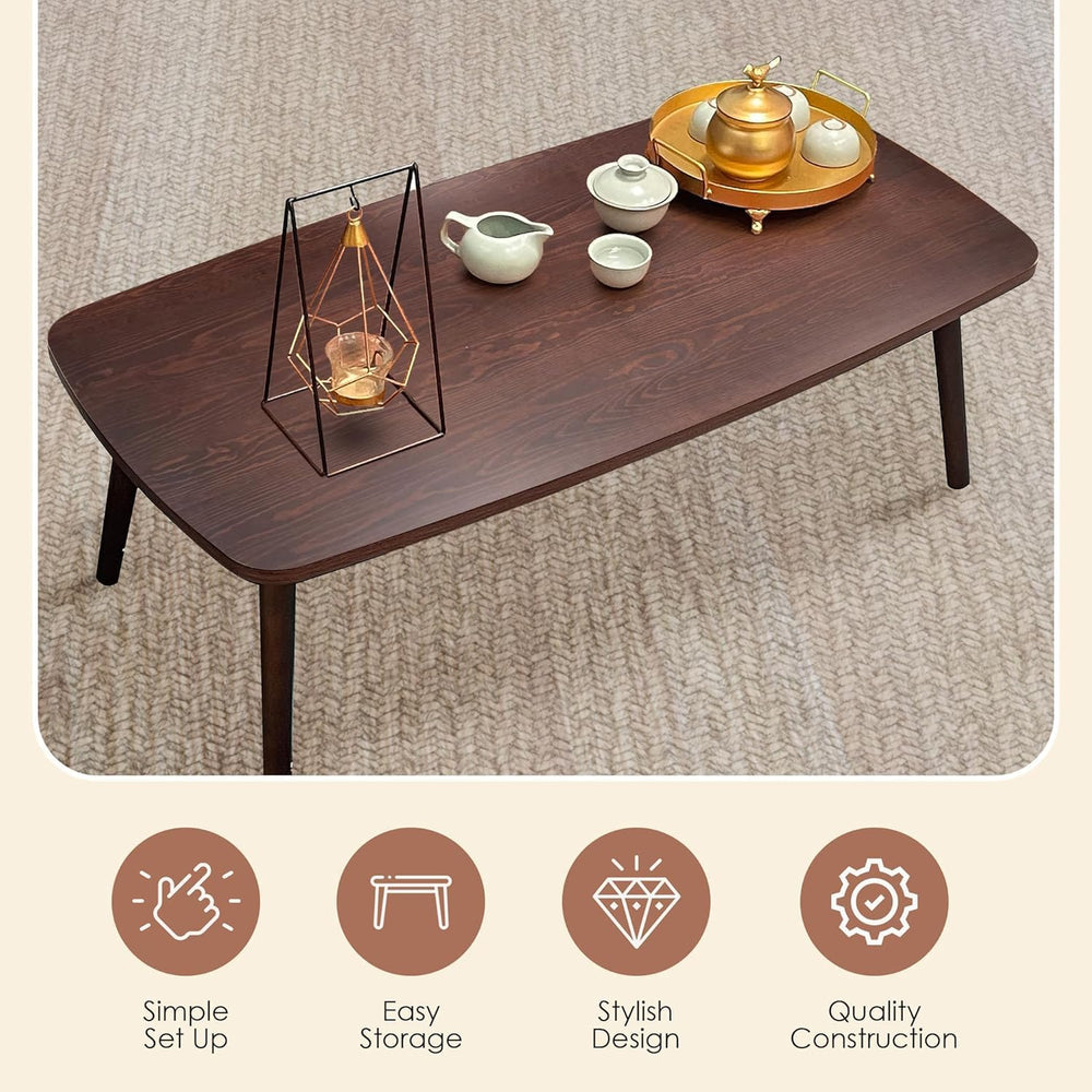Japanese Floor Table, Folding Coffee Table, 39"Lx20"Wx13"H, Br...
