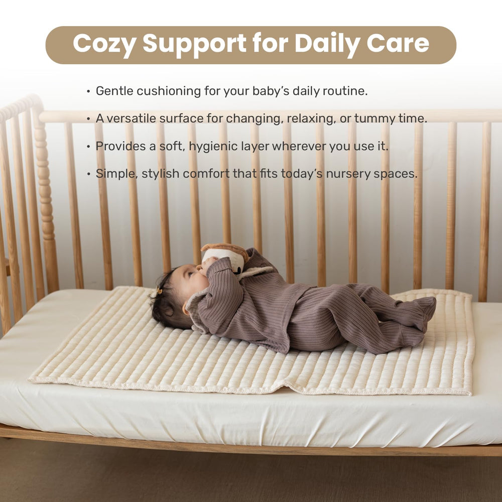 Organic Cotton Changing Mat 20x33 in, Plain Earth Ivory