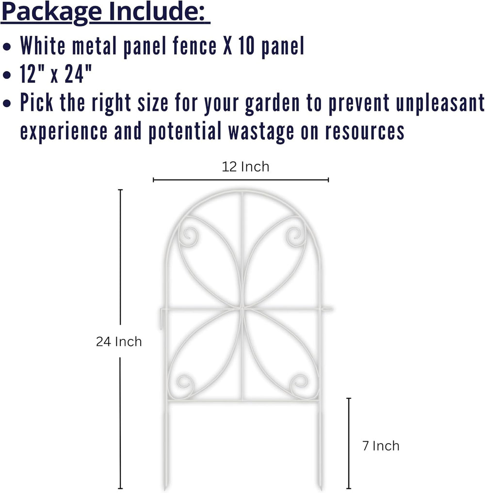 ShopLaLa Animal Barrier Fence (10 Panels) 12x24in Decorative Metal Fences
