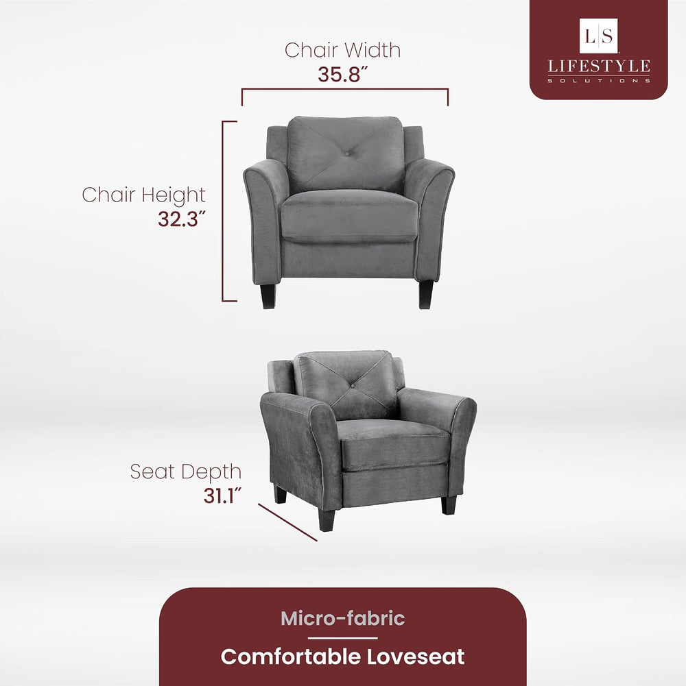 LIFESTYLE SOLUTIONS Grayson Armchair, Dark Gray