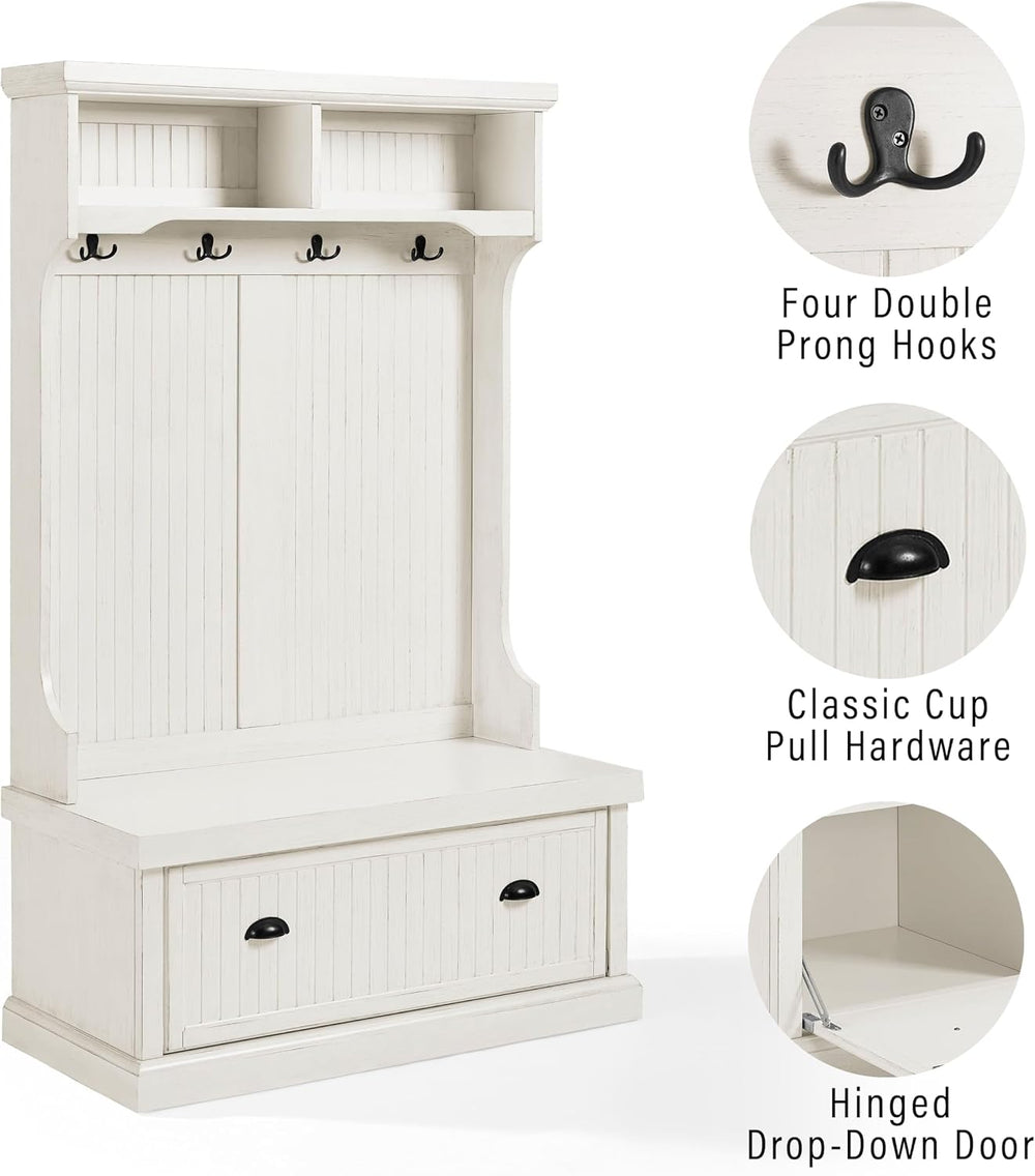 Crosley Furniture Seaside Hall Tree, Shoe Rack Bench