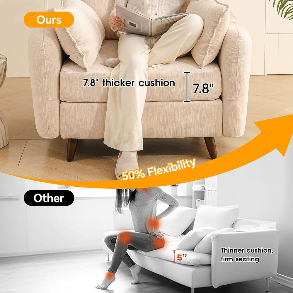 Rexulqo Oversized Accent Chair with Seats Storage,Comfy Living Room Chairs wi...