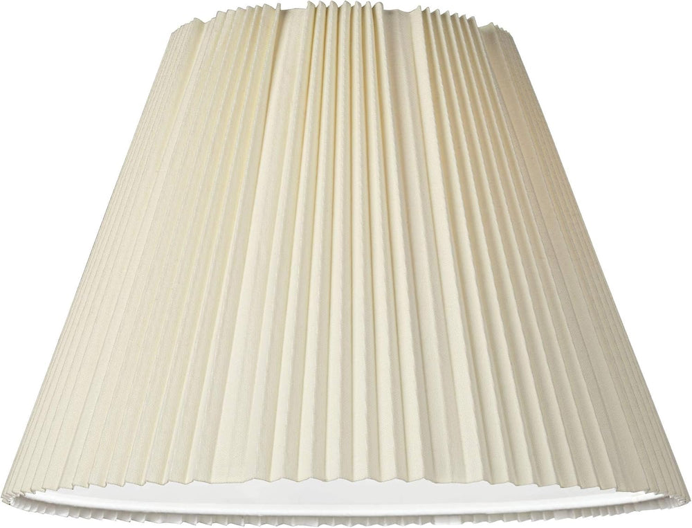 Large Eggshell White Pleated Lamp Shades 9x17x12.25 (Spider) Set of 2