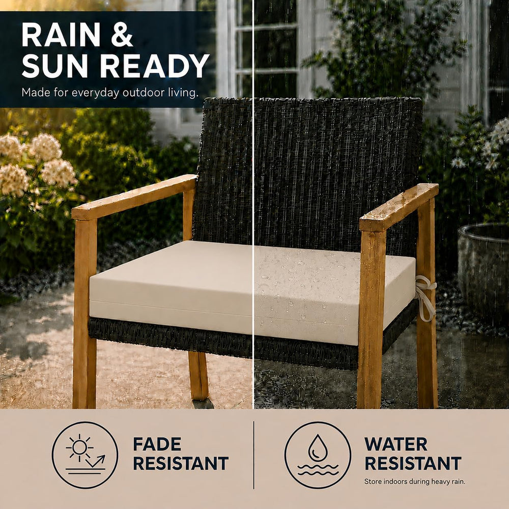 UNIKOME Outdoor Chair Cushions Pack of 4, Water Resistant Patio Cushions with...