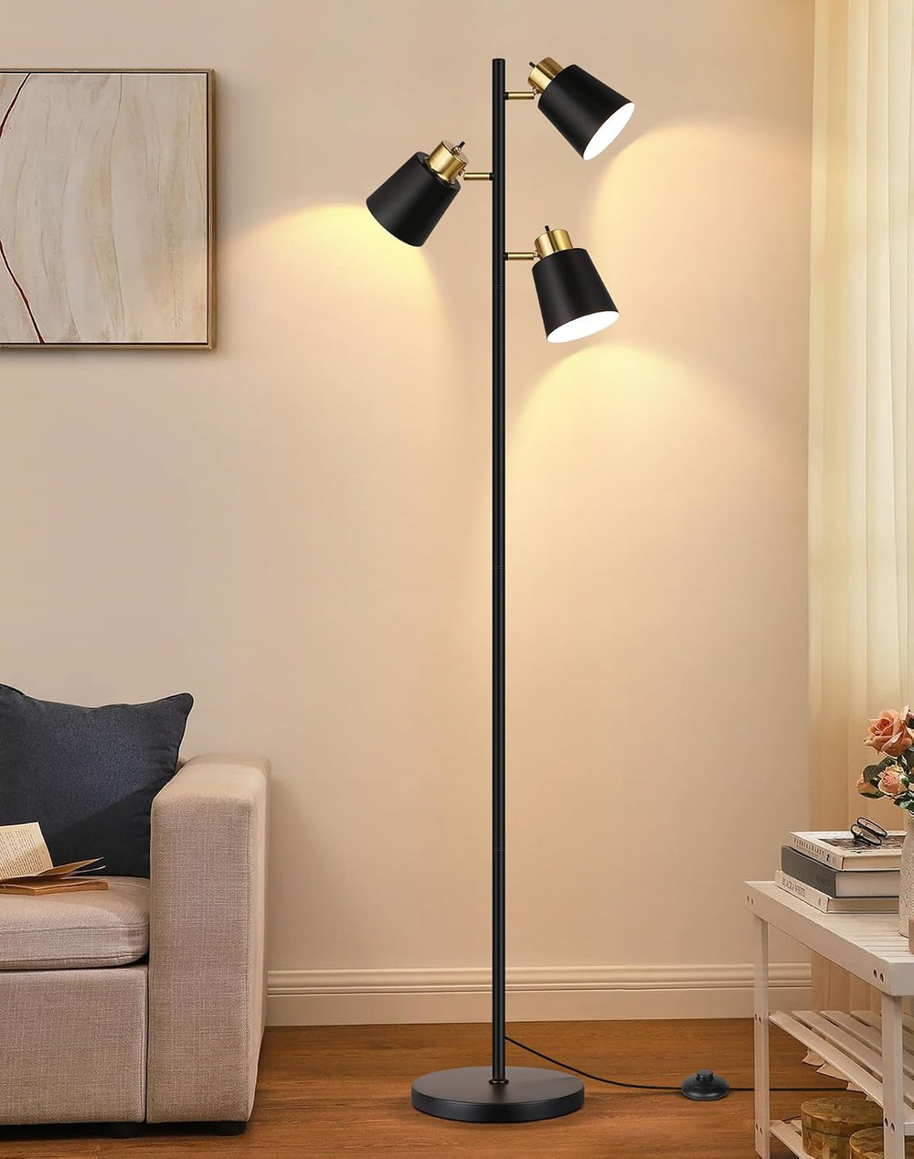 QiMH Tree Floor Lamps for Living Room, 67" Modern Standing Floor Lamp wi...