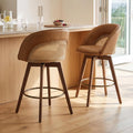 CIMOTA Swivel Counter Stools Set of 2, 26" Rattan Bar Stools, Brown