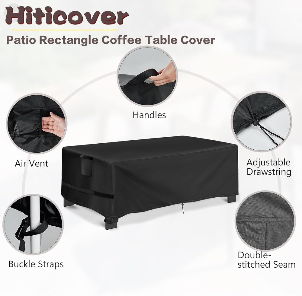 52" Outdoor Coffee Table Cover Rectangle, 52"L x 28"W x 16"H