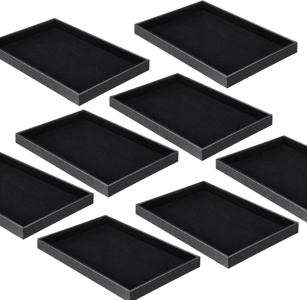 Quelay Stackable Jewelry Tray Jewelry Organizer Tray Showcase Display Empty Plate Bracelet Ring Earring Organizer (8 Pcs)