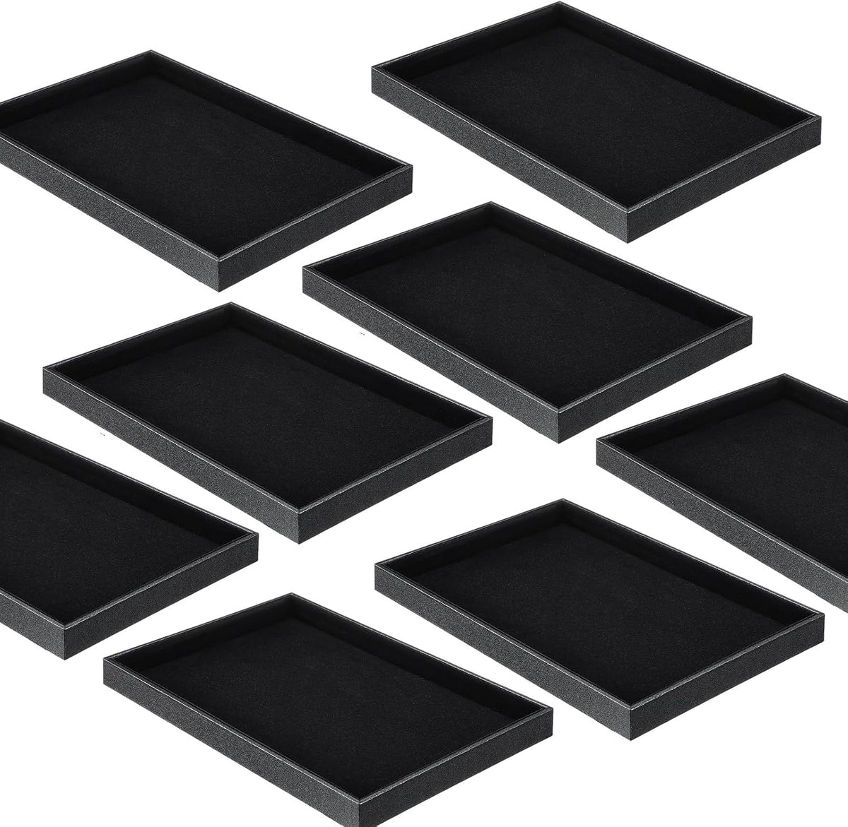 Quelay Stackable Jewelry Tray Jewelry Organizer Tray Showcase Display Empty Plate Bracelet Ring Earring Organizer (8 Pcs)