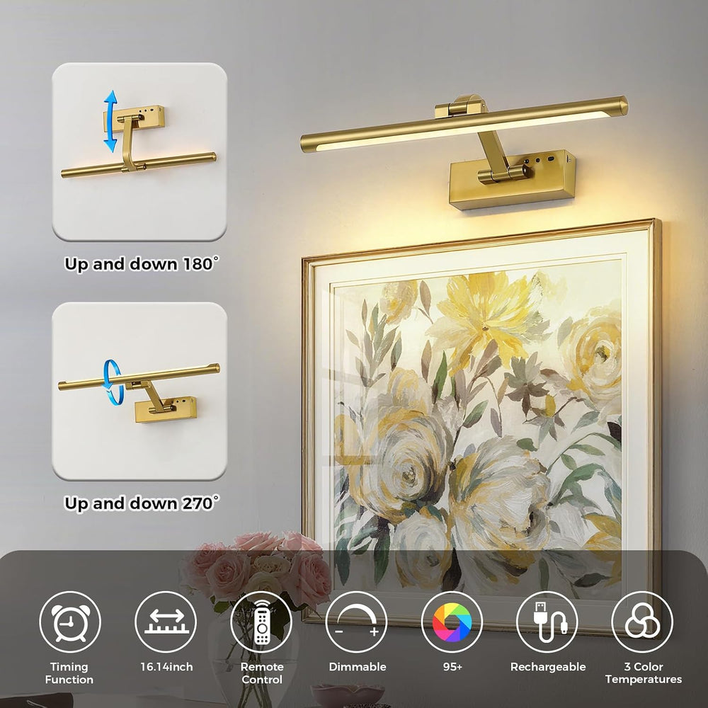Picture Light Battery Operated, Wireless Art Light for Wall 16.14 Inch