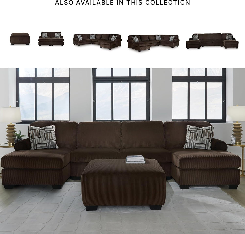 Signature Design by Ashley Oversized Ottoman, Chocolate Brown, Firescrest