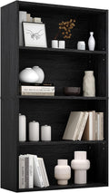DUMOS 4-Tier Bookcase, 42 Inch Open Bookshelf, Black