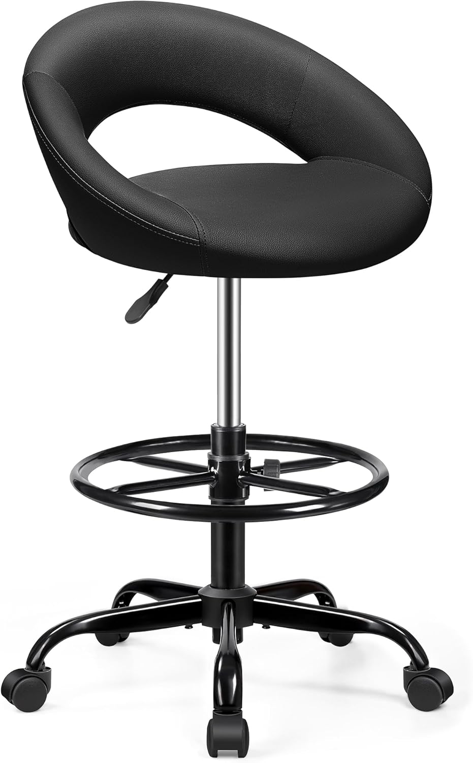 BESTFAIR Office Drafting Chair, Counter Height Bar Stools with Back Support