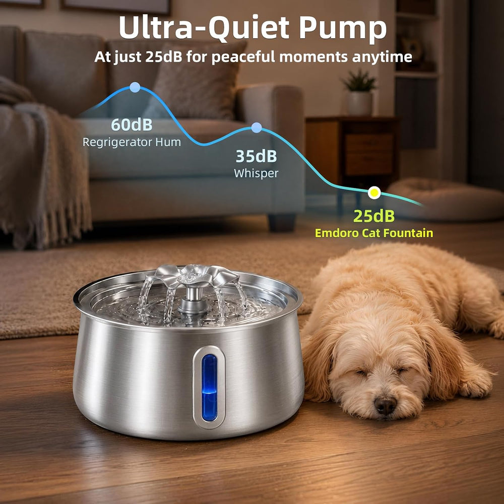 Cat Water Fountain Stainless Steel 4.5L/152oz Automatic Pet Water Dispenser