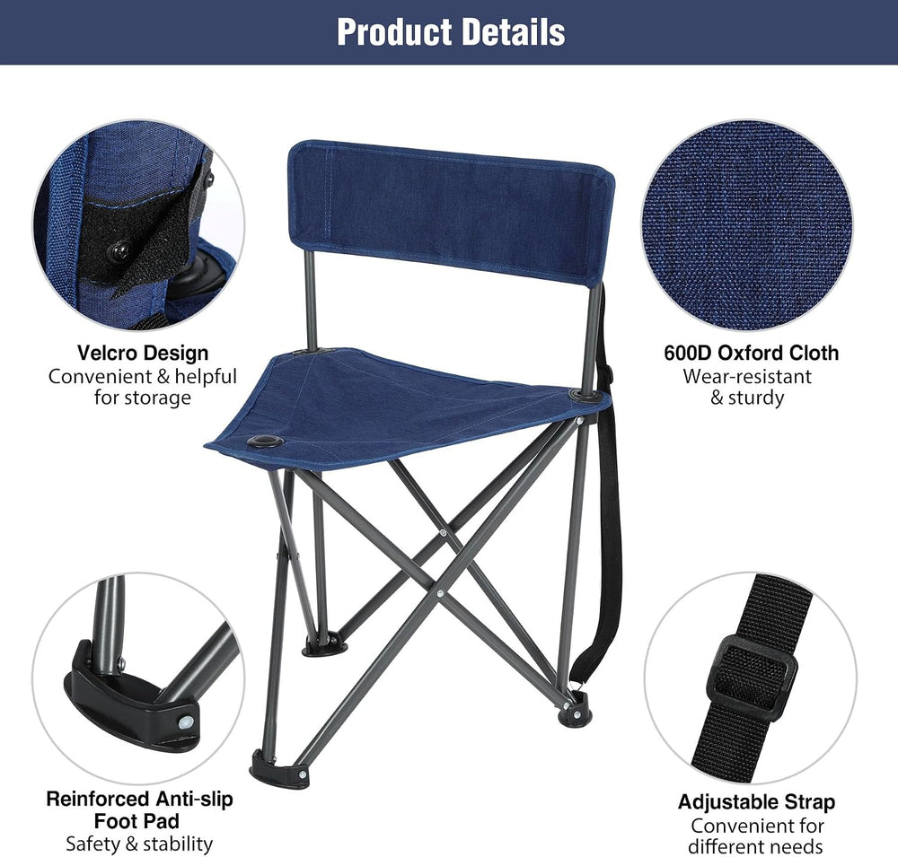 REDCAMP 2 Pack Tripod Chairs for Adults, Folding Lightweight Portable Golf Ch...