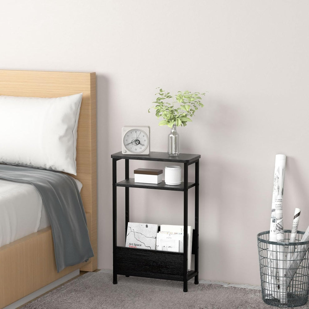 THUMEYE 7.1" Narrow Side Table for Small Spaces, 3 Tier Small End Table ...