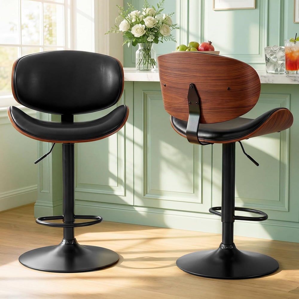 DUMOS Swivel Bar Stools Set of 2, Adjustable Counter Height Bar Chairs