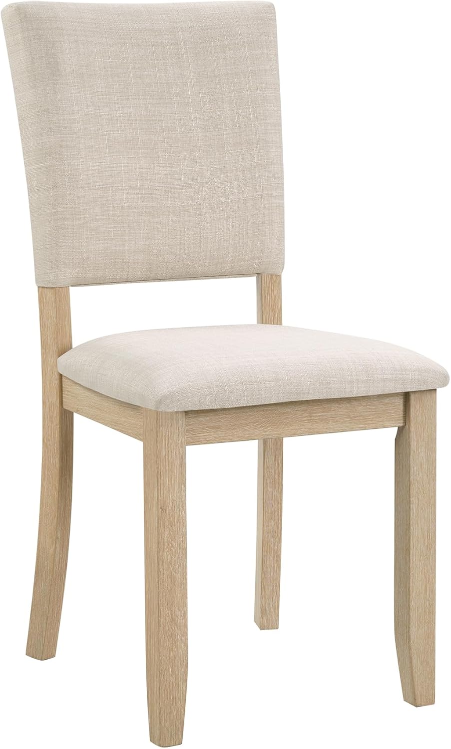 Merax Farmhouse Rectangular Dining Table with U-Shaped Base, 4 Upholstered Chairs and Bench for Kitchen Living Room, Light Oak+Beige (6 Piece)