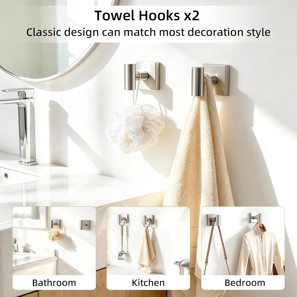 5 Pieces Bathroom Hardware Accessories Set, Towel Bar Set, Brushed Nickel