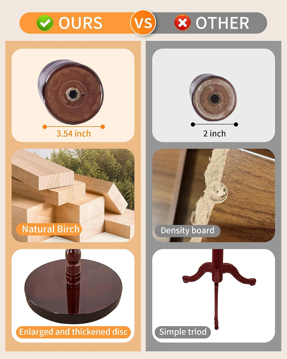 EZIVIEZ Coat Rack Vintage Solid Wood Coat Rack Freestanding with 14 Hooks