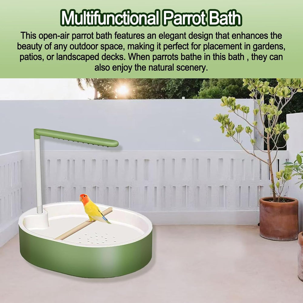 Parrot Shower, Automatic Parakeet Bird Bath with Pump, Large Bird Shower Foun...