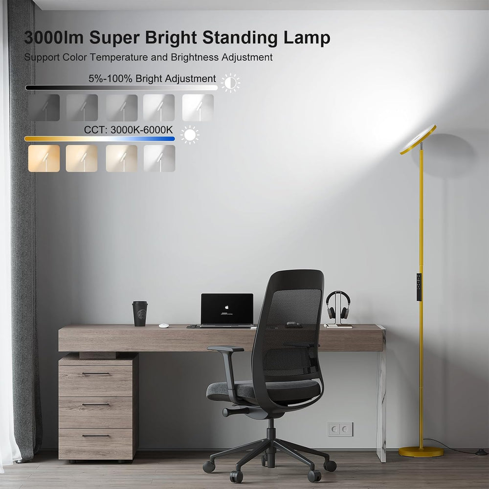 SUNMORY Floor Lamps for Living Room，LED Standing Lamp with Remote Control