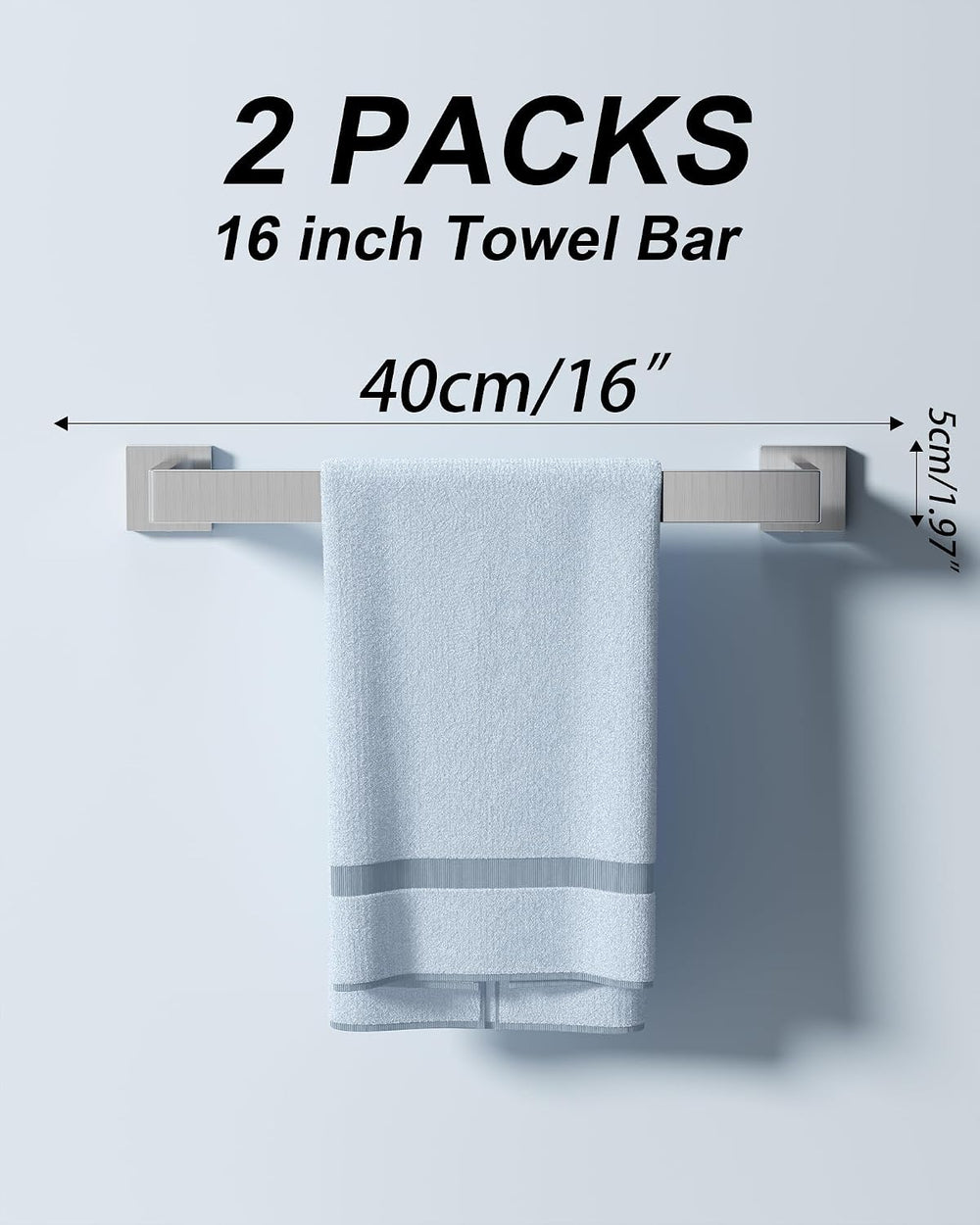 10-Piece Brushed Nickel Bathroom Hardware Set with 16" Towel Bar, Toilet...