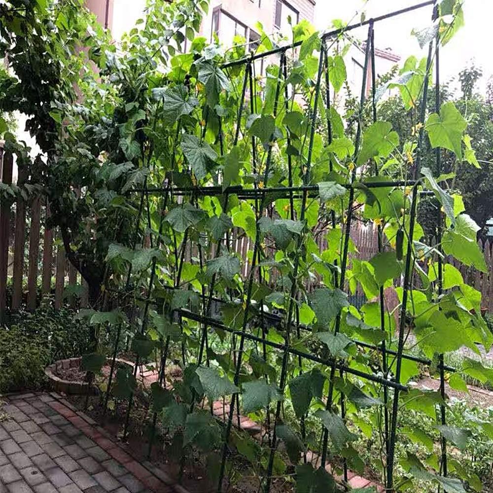 Sturdy Metal Garden Stakes 5 Ft Plastic Coated Steel Plant Sticks for Tomatoe...