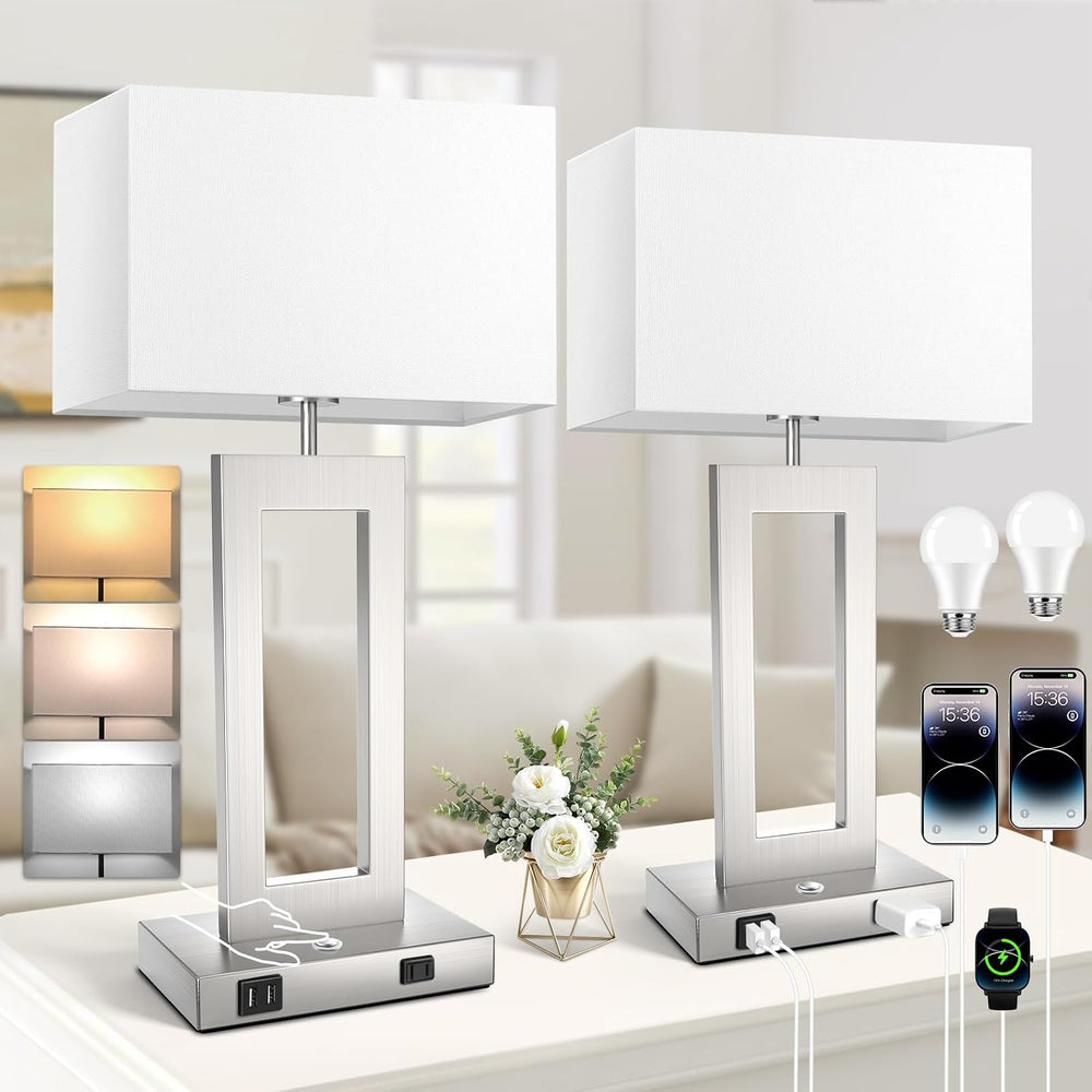 22’’ Touch Control Table Lamps Set of 2, 3 Color Temperatures Bedroom Bedside...