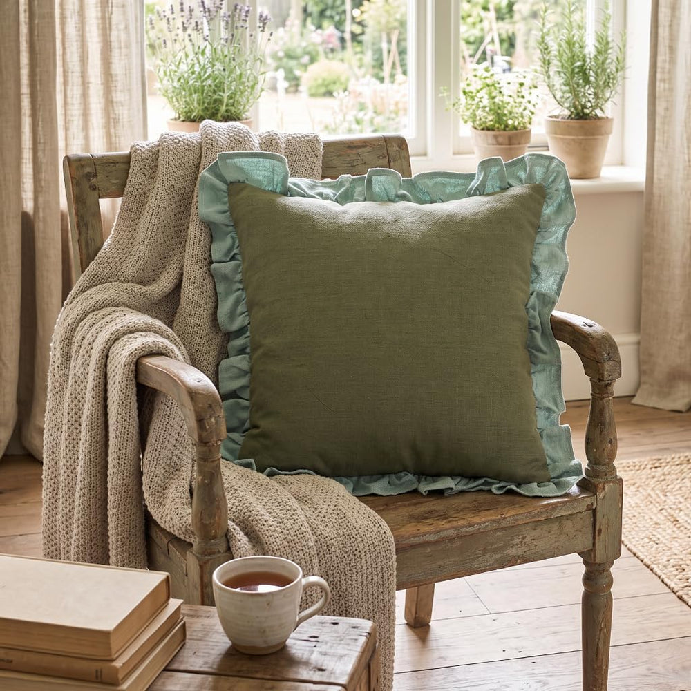 patdrea Designer Vintage Green Throw Pillow Covers,Set of 2,18"x18"