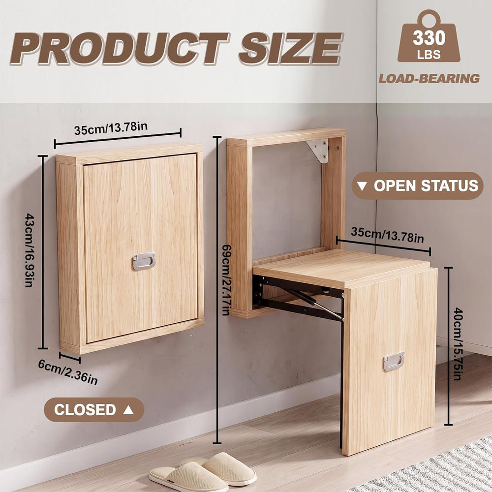 Geelin 1 Pcs Wall Mounted Folding Chair, Modern Entryway Shoe Changing Stool,...