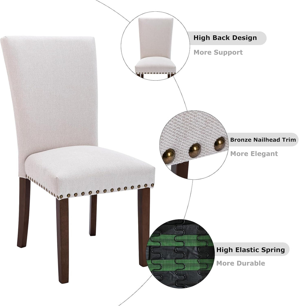 MALOL Upholstered High-Back Dining Chairs Set of 4