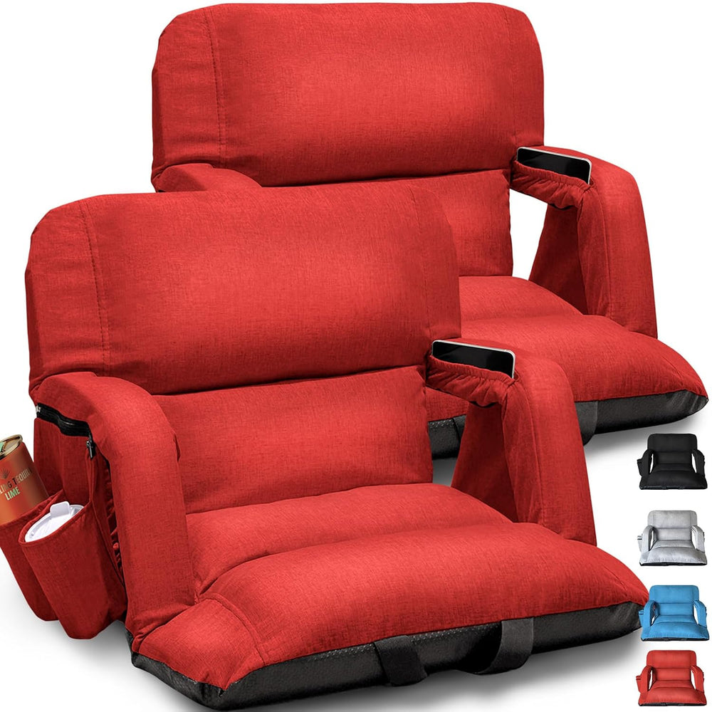 Wide Stadium Seats With Back Support 2 Pack, Exclusive "Sofa Style"...