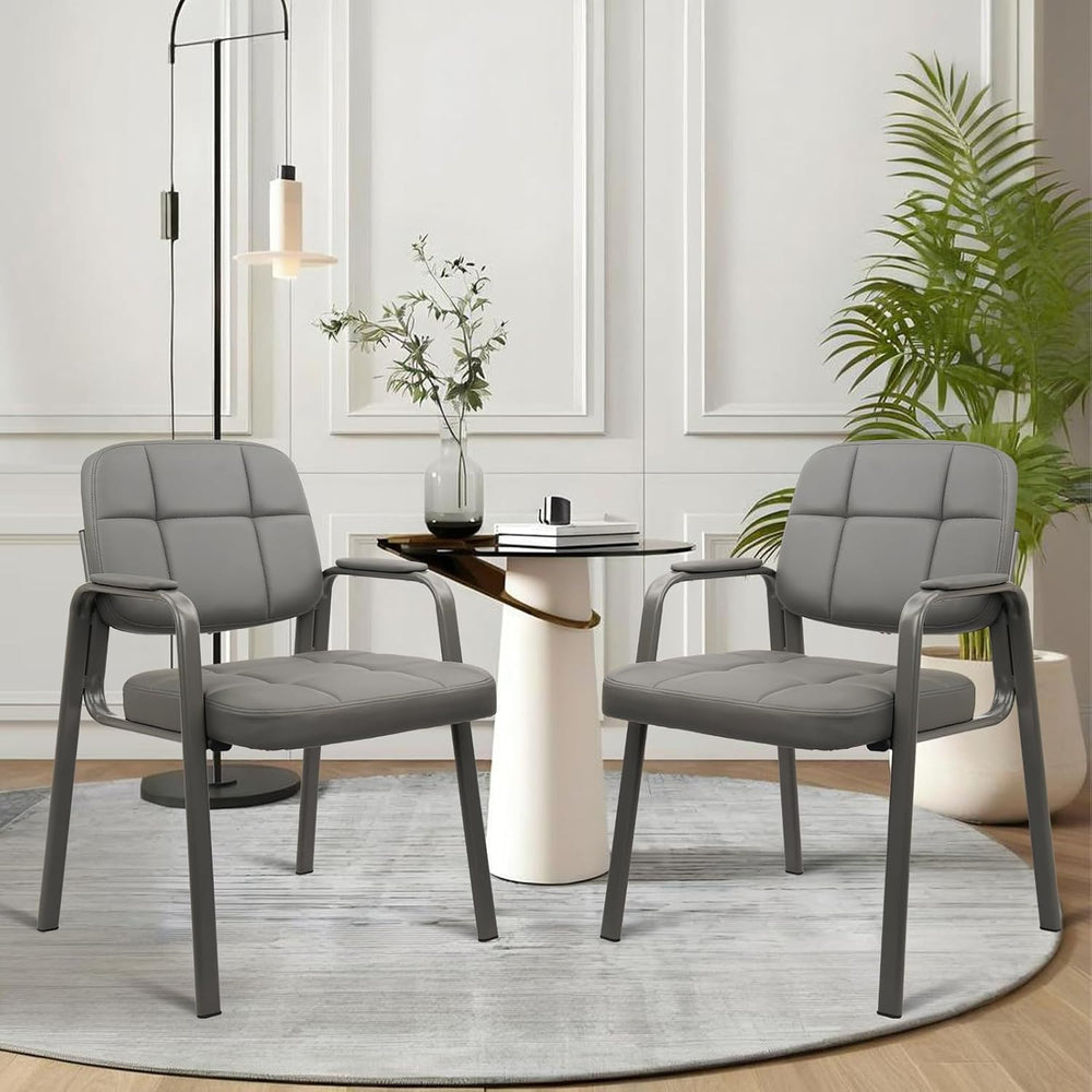 CLATINA Waiting Room Guest Chair with Bonded Leather Padded Arm Rest for Offi...