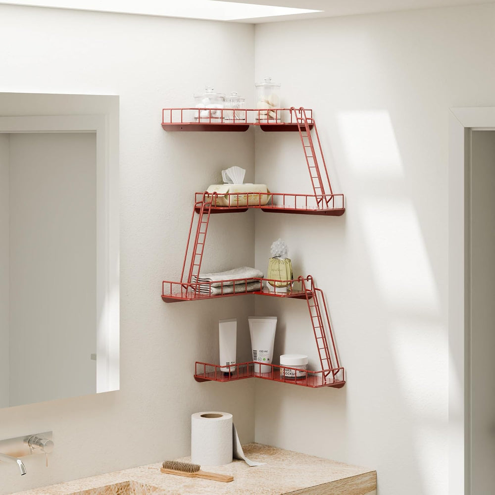 Fire Escape Wall Shelf - Modern City Style 4-Tier Corner Wall Shelves, Easy t...