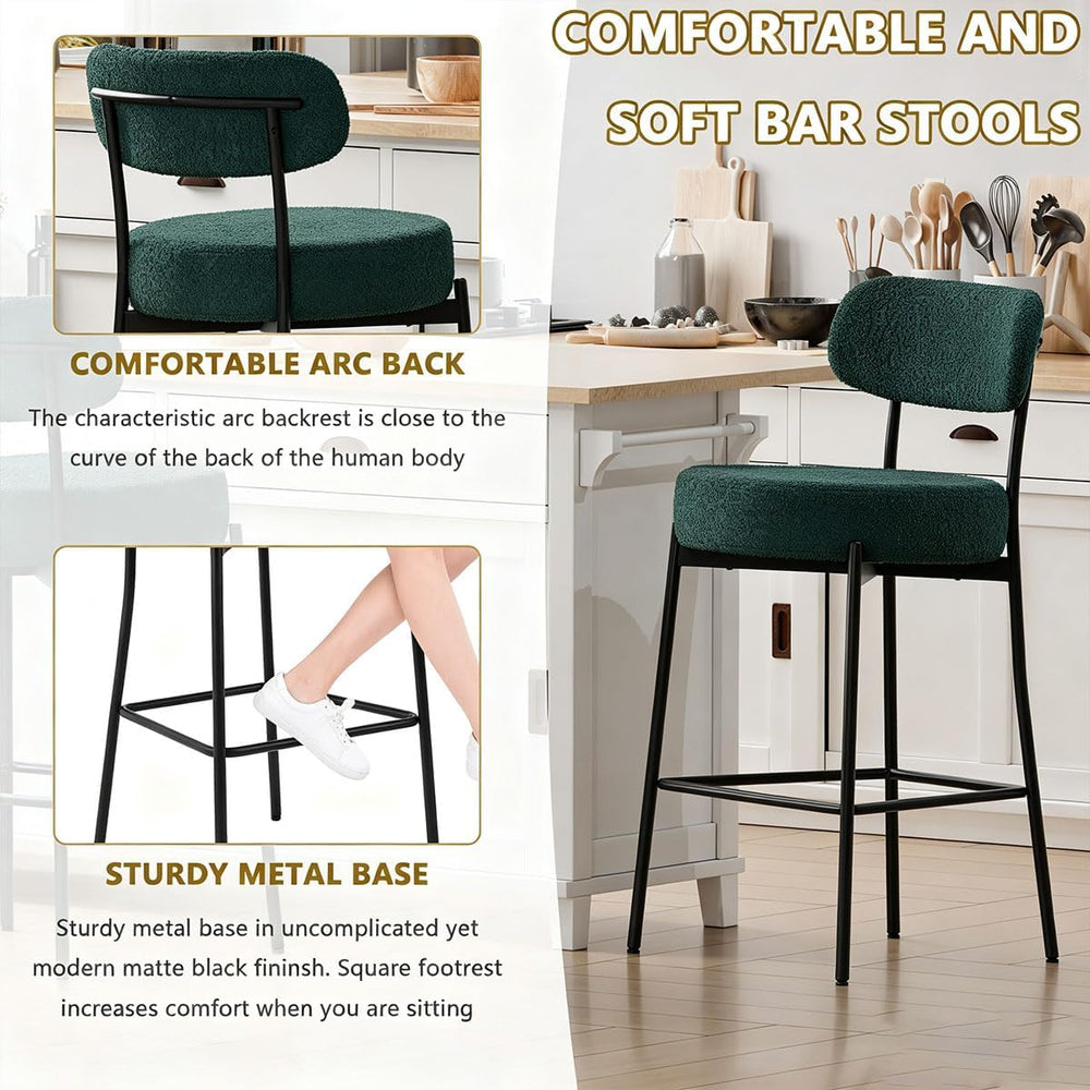 DYHOME Bar Stools Set of 2, 28 Inch Counter Height Bar Stools with Back