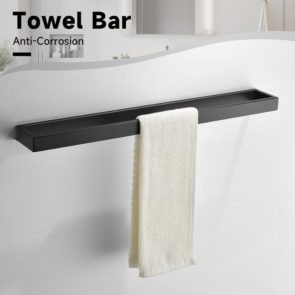 Black Towel Bar Set, 5-Pieces Bathroom Hardware Set,23.6 Inch Towel Rack Set ...