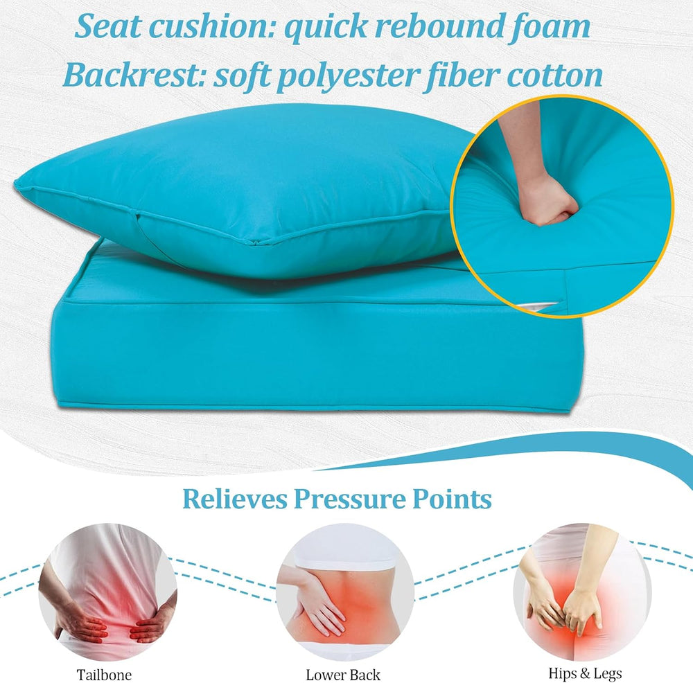 24x28“ Outdoor Deep Seat Cushions Set of 4, Patio Replacement Foam Cushions f...