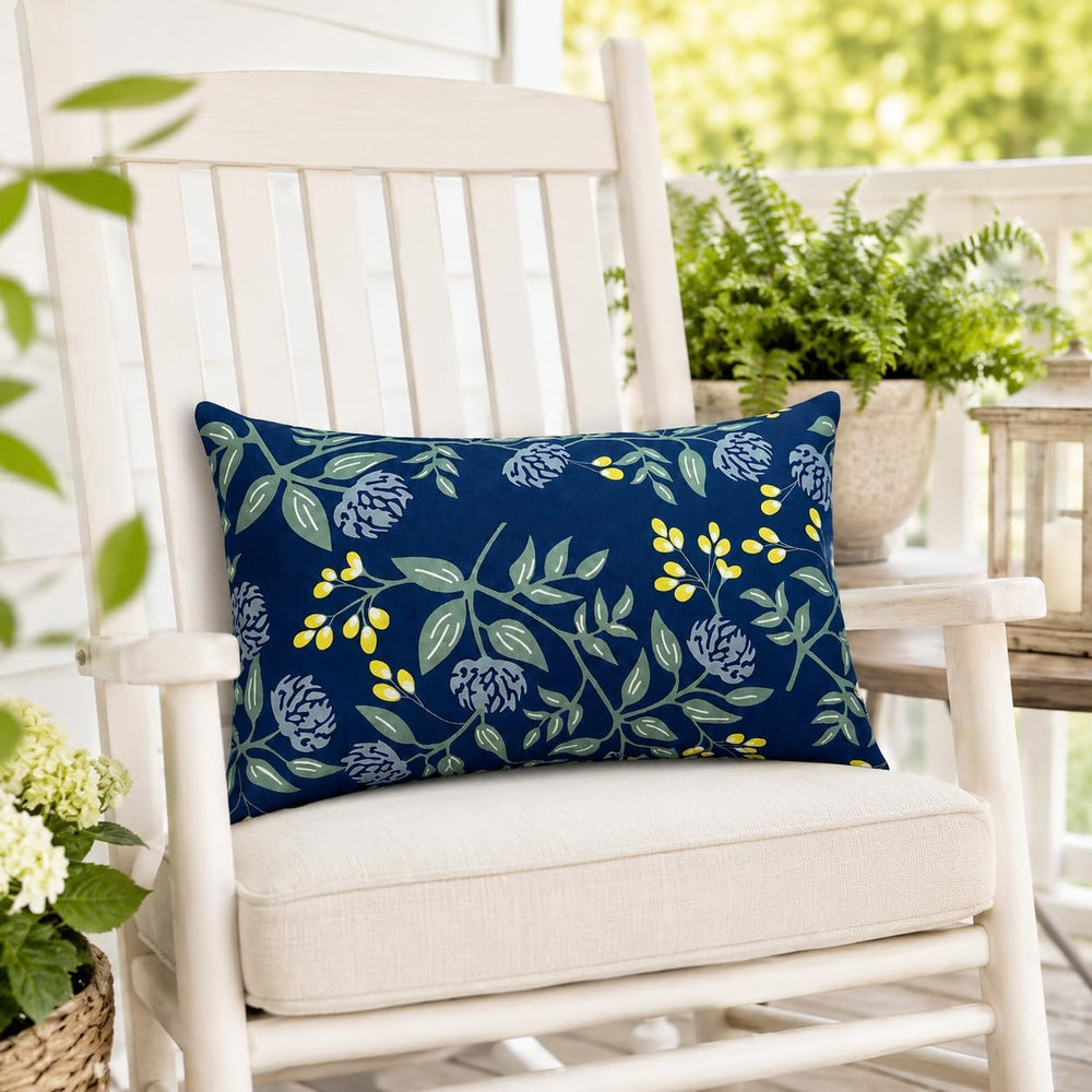 Outdoor Lumbar Pillows 12"x20" Waterproof Patio Pillows with Inserts