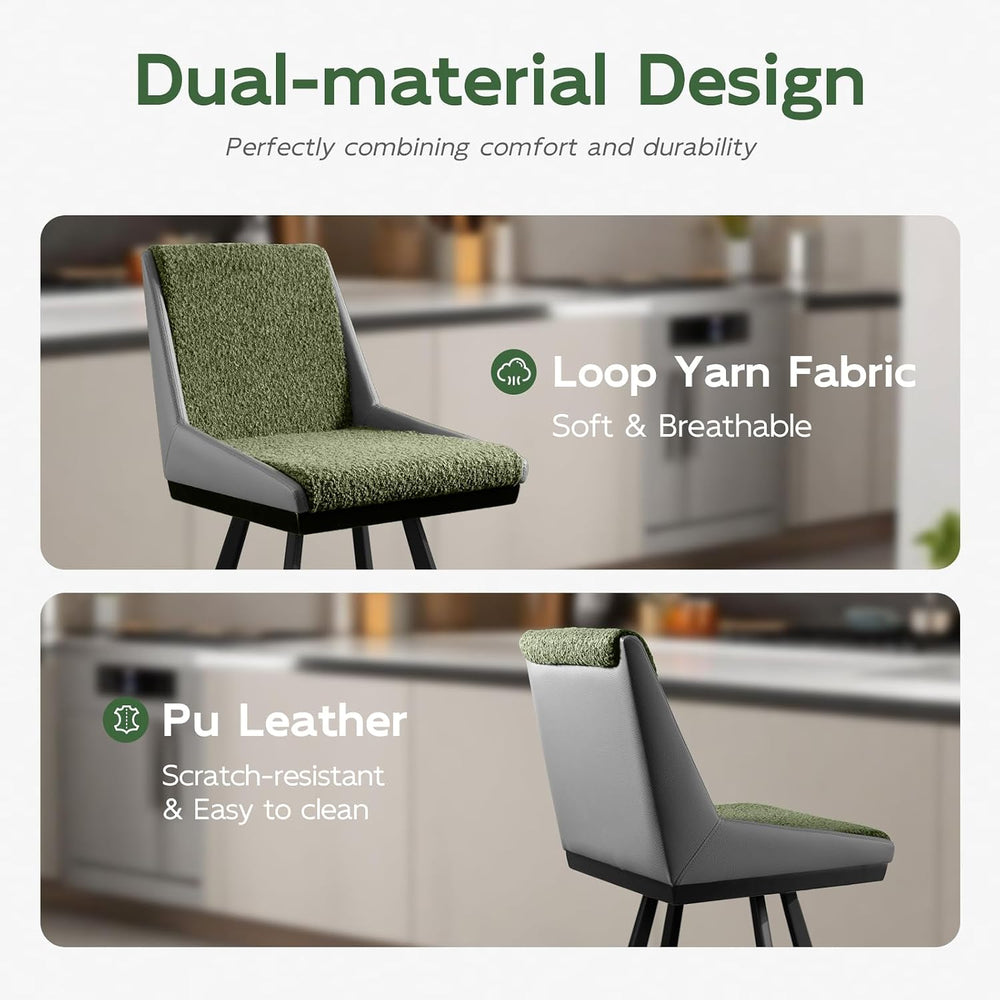 Ollega Counter Height Bar Stools B3213 (Green Grey, 26" 2 Pieces)