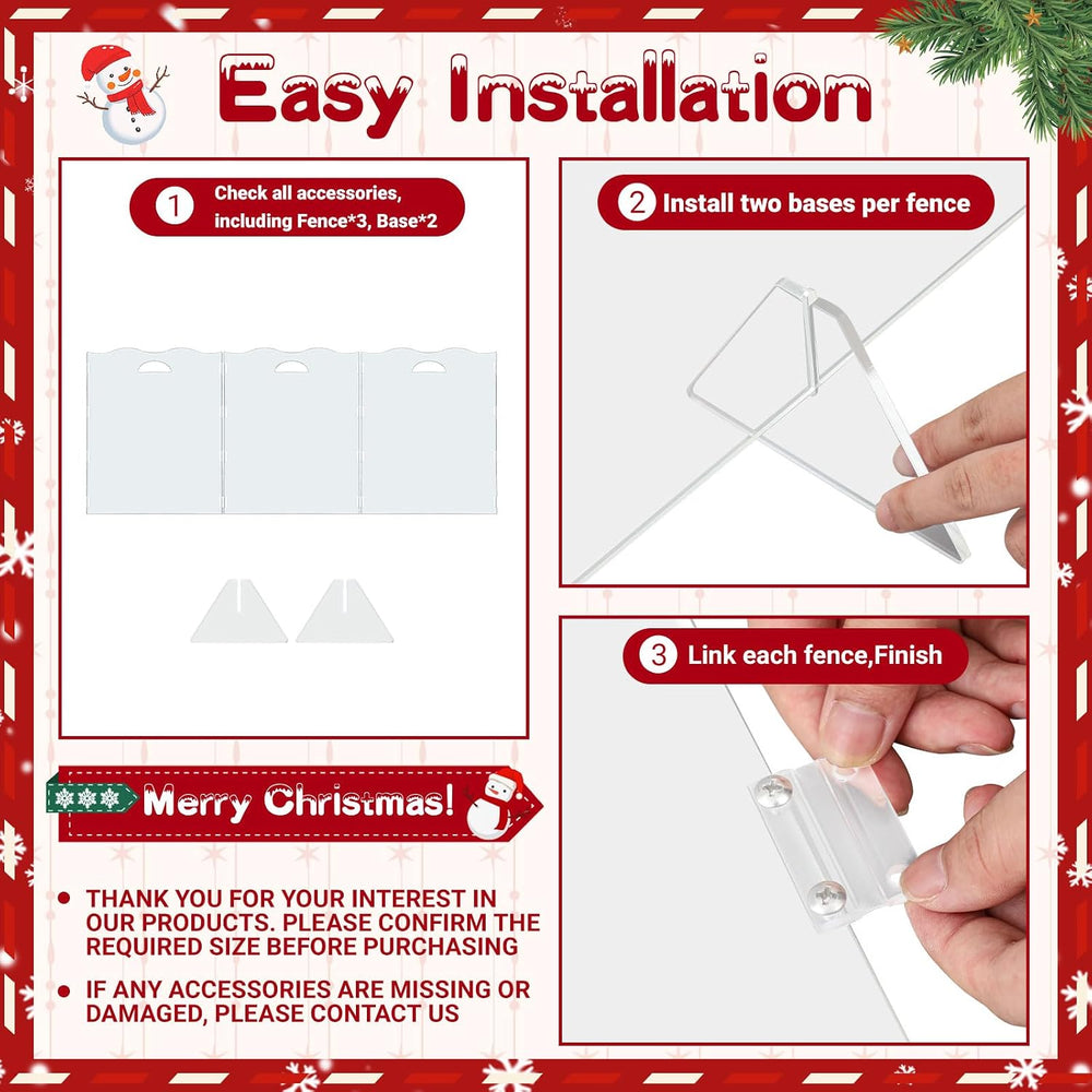 Nuanchu 6 Panel 20 x 24 Inch Clear Acrylic Christmas Tree Fence