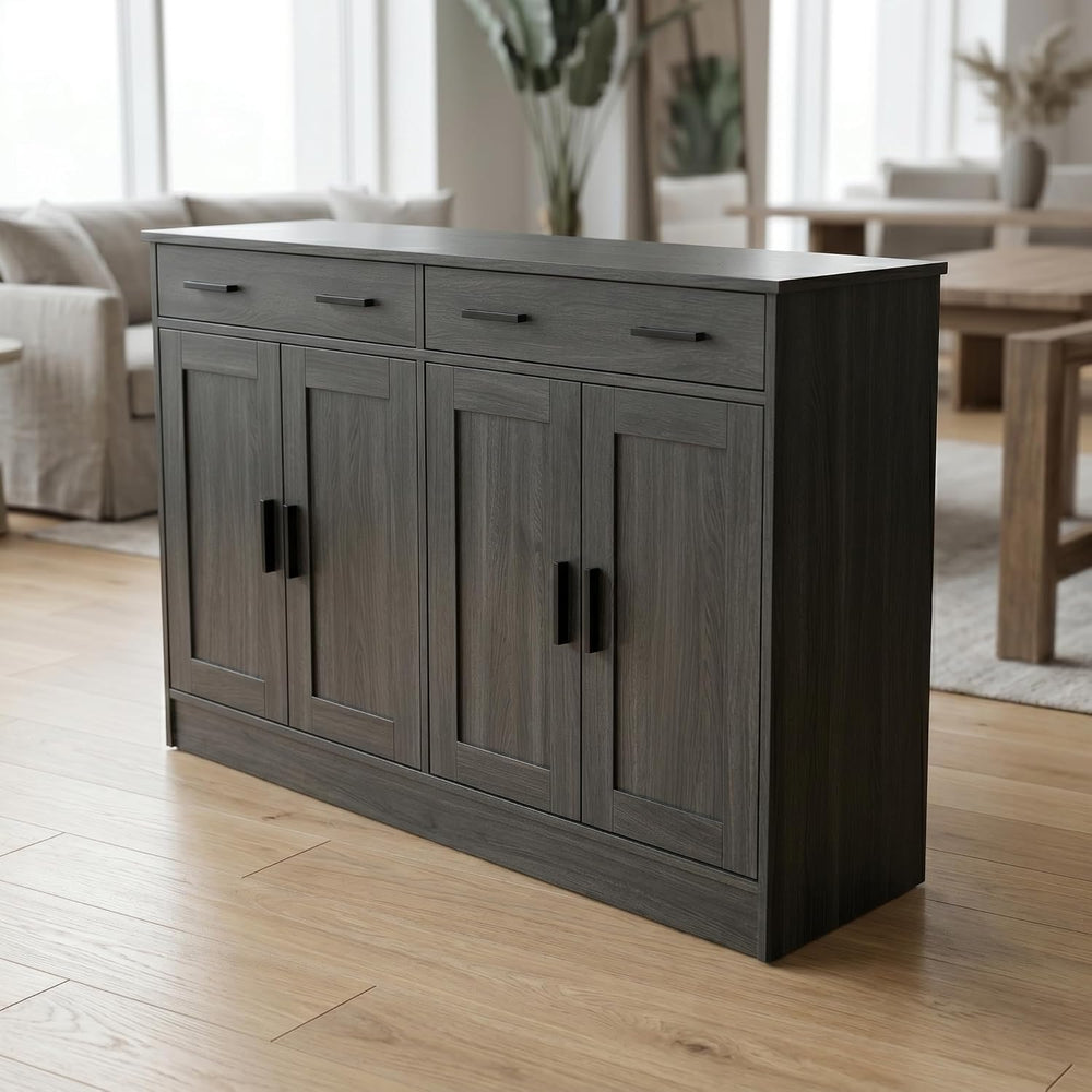Anystyle 53" Dark Grey Buffet Cabinet with Storage, Kitchen Sideboard Bu...