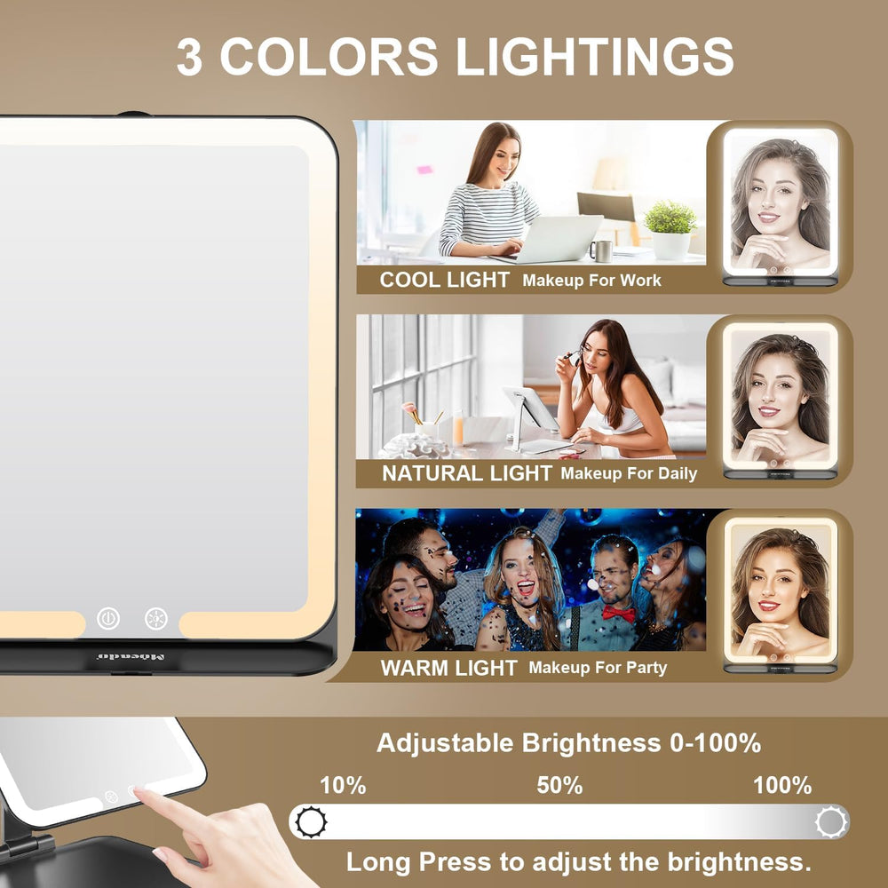 Mocado Travel Makeup Mirror with Light, Foldable Lighted Makeup Mirror