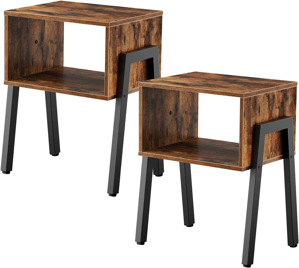 HOOBRO Nightstands Set of 2, Stackable End Tables, Small Side Tables