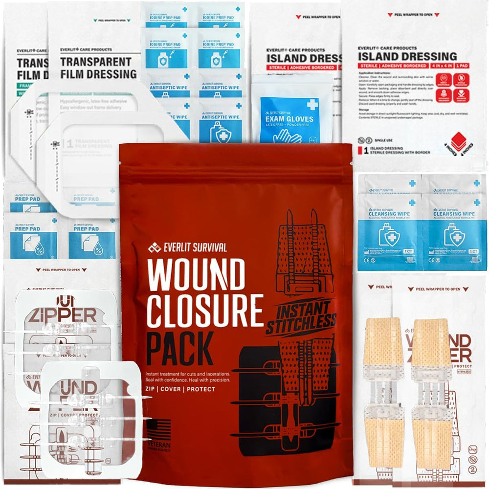 EVERLIT Wound Closure Pack | 4 Pcs Surgical Wound Zip Devices for Cut & L...