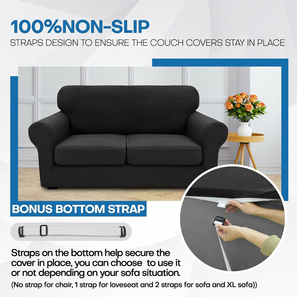 XINEAGE 2-Piece Stretch Armchair Sofa Cover, Washable Couch Covers for Dog